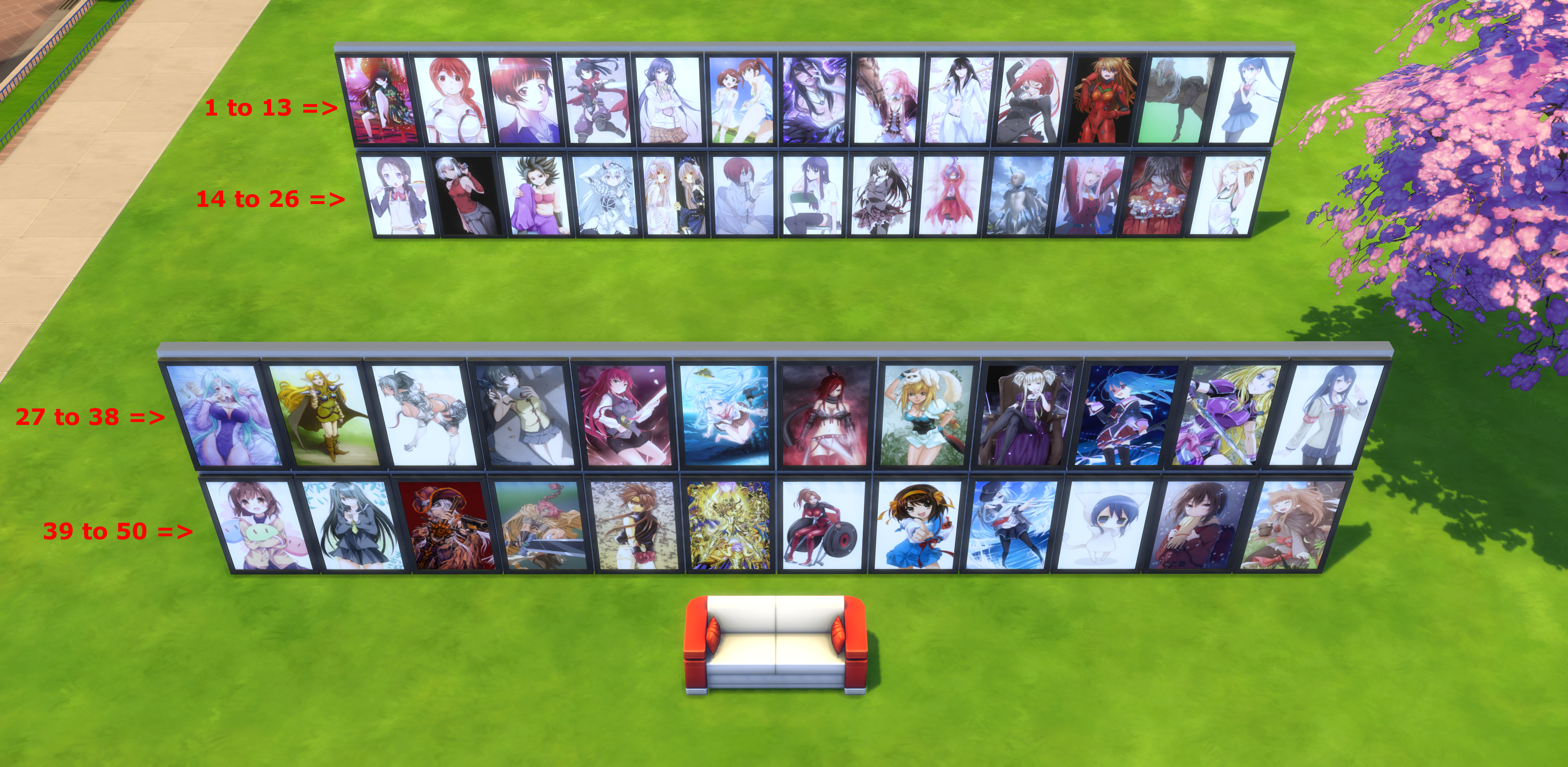 Anime Posters Sims 4 CC