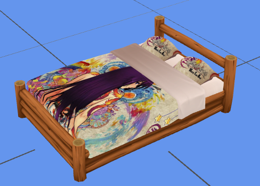 Rustic bed with hentai sheets