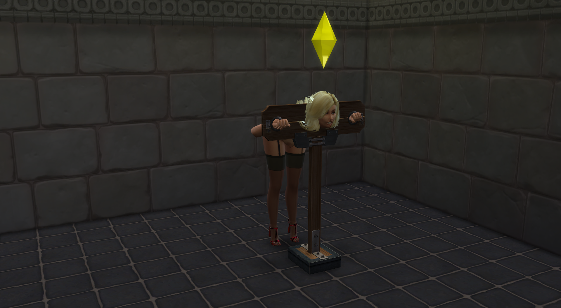 Pillory bondage pose