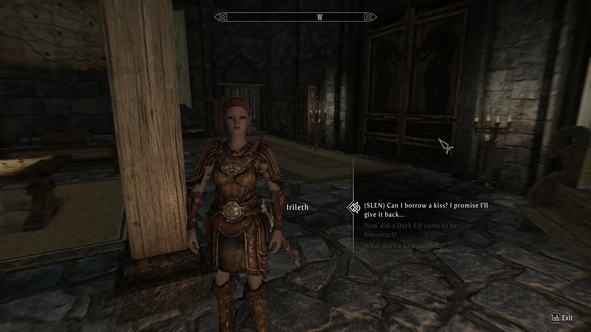 Irileth wearing vanilla leather