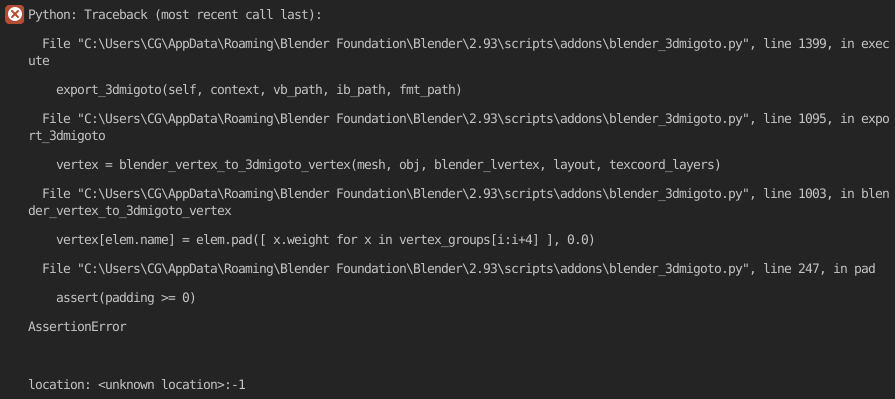 Error Message in Blender