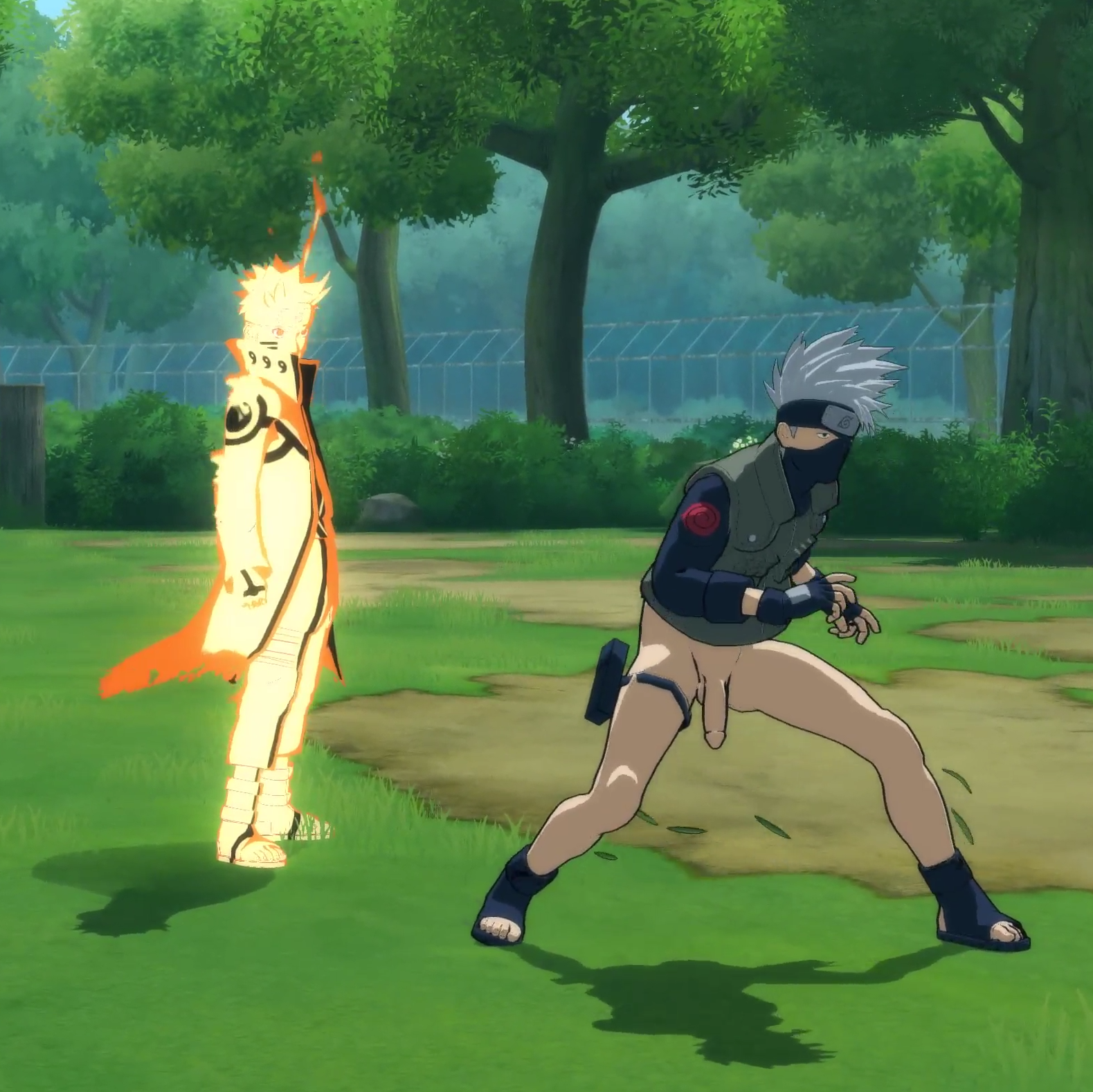 A surprised Kakashi witnesses the Naruto ultimate ninja storm 4 nudesexy mods