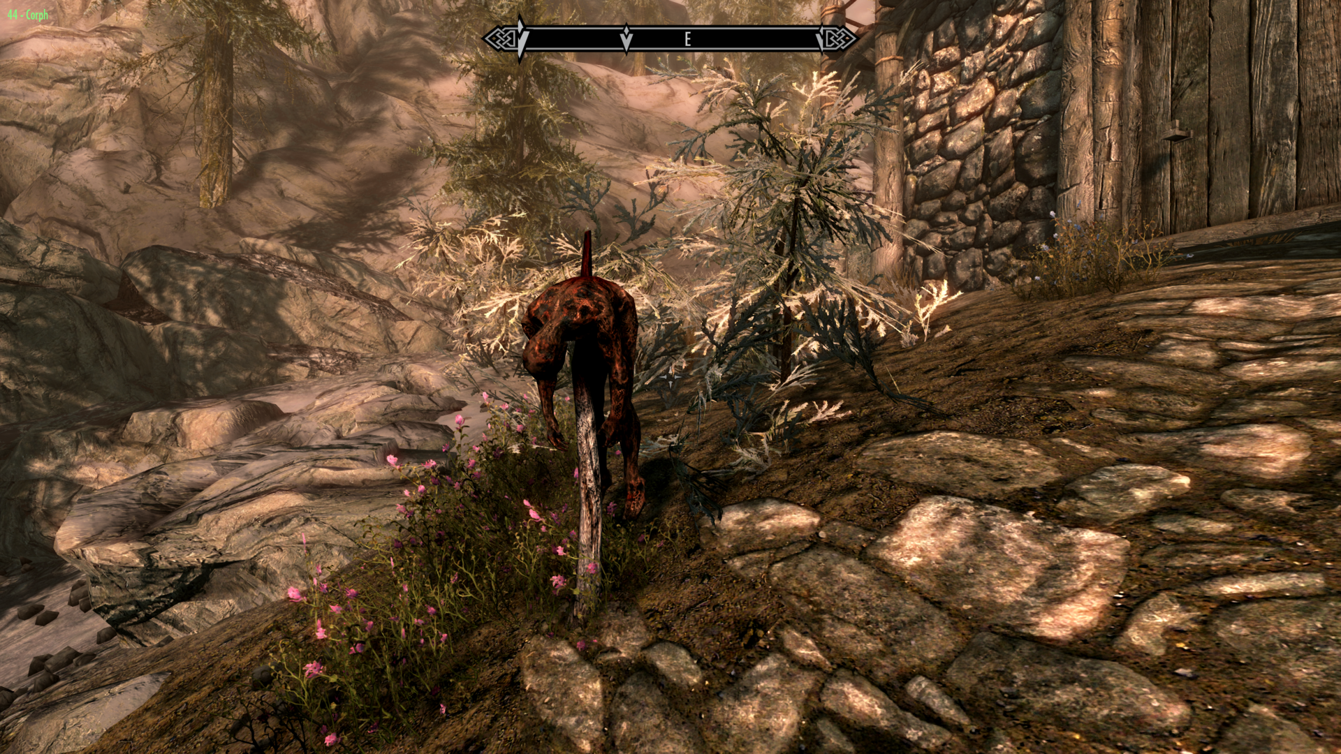 Burnt corpse on spike