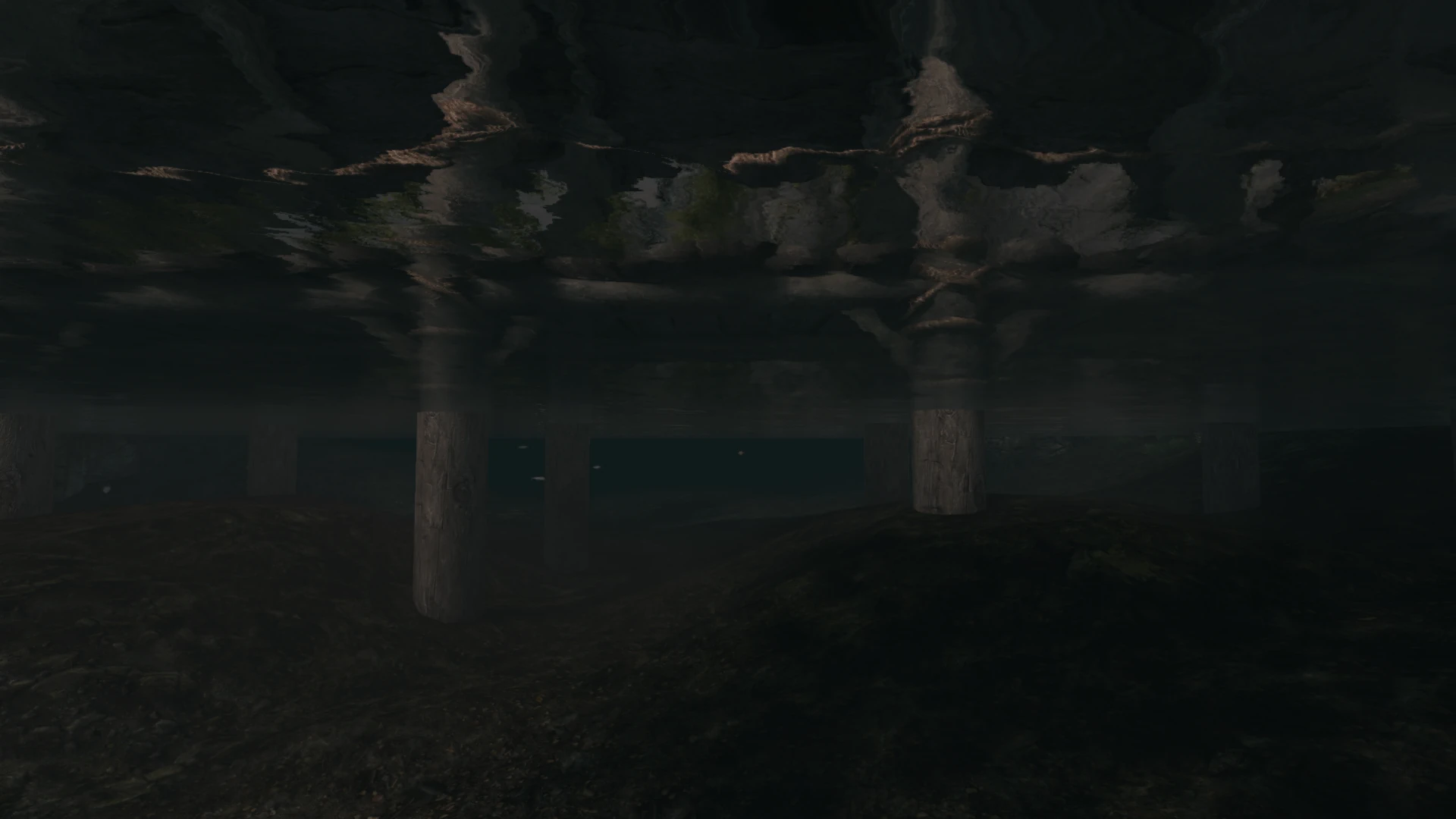 Riverwood - under water, looking at the bridge (6pm)