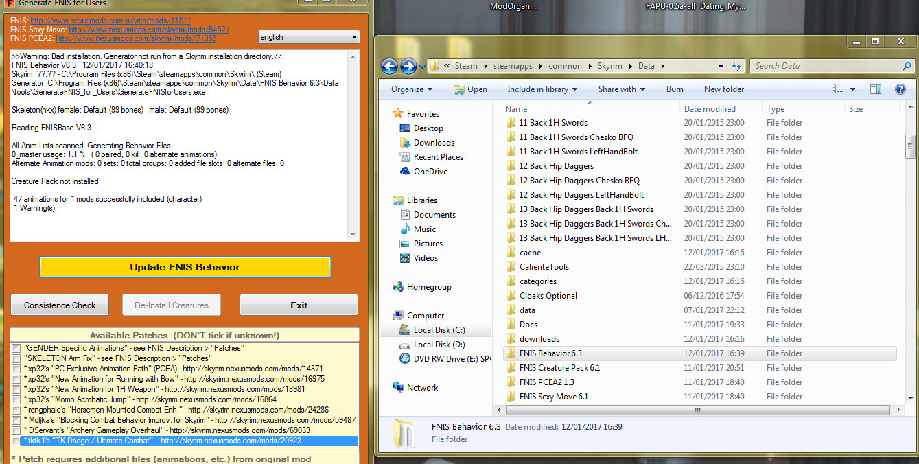 Fnis Behavior Creature Pack Not Installed Fnis Behavior Creature Pack Not Installed